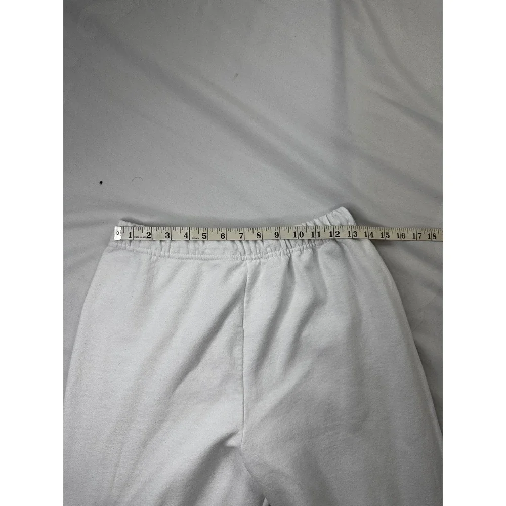 Jerzees NuBlend White Sweatpants Mens‎ Medium Elastic Waist Cuffs Fleece Joggers